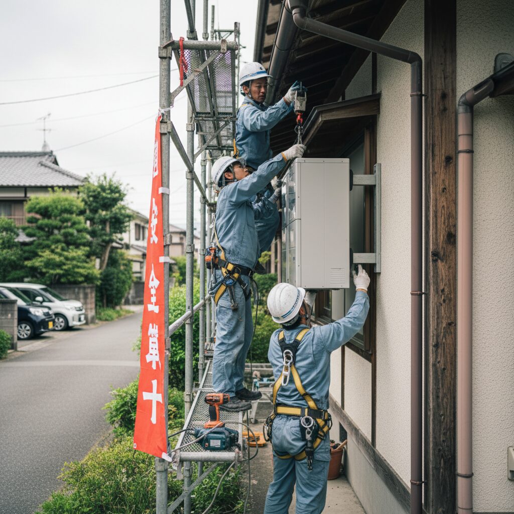 蓄電池の設置工事シーンのイメージ