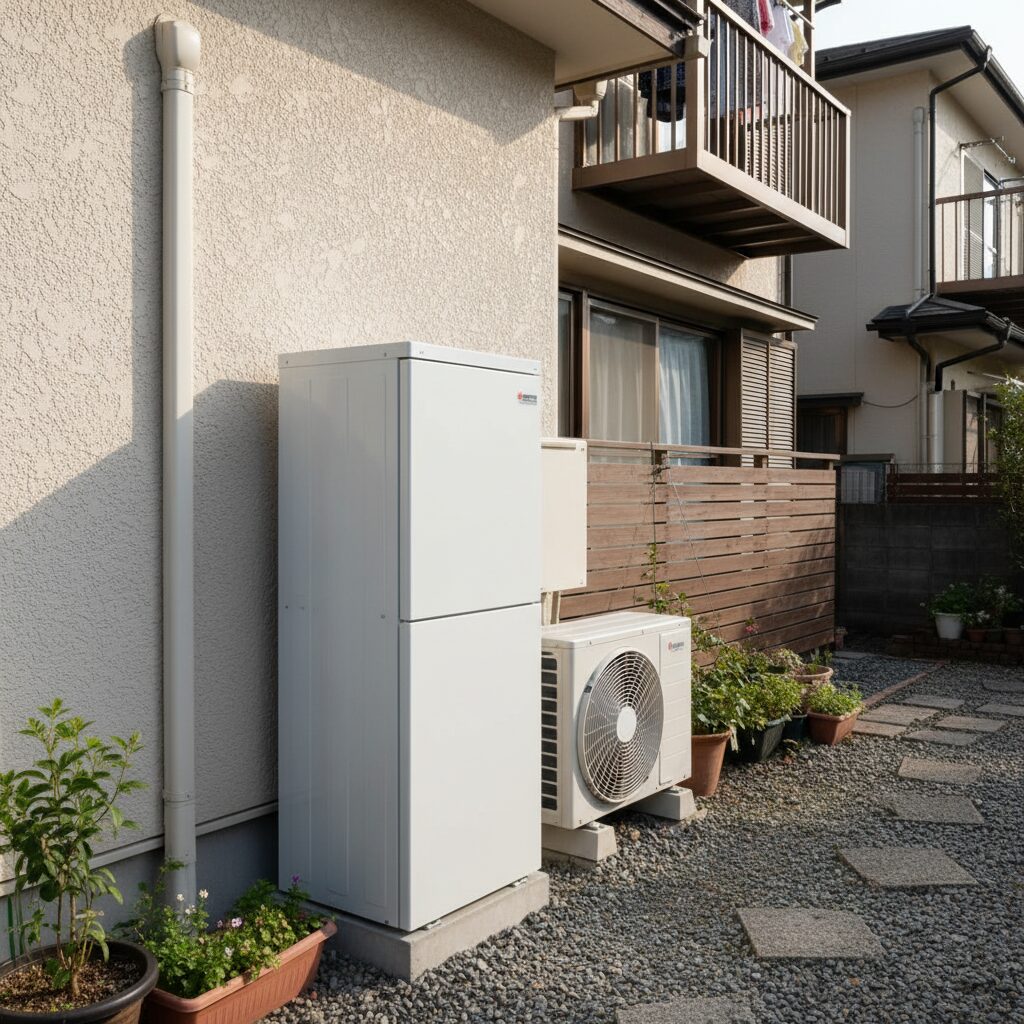 家庭用蓄電池ユニットの設置例のイメージ